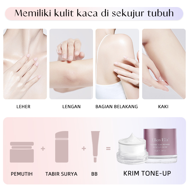 ELLEN ELLA 3-in-1 Tone Up Cream - whitening, sunscreen, and BB cream - Glass skin Tone-up Cream-SPF20+ PA++ - whitening lazy cream